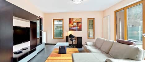 Elegance meets comfort in our inviting living room. Direct bookings: www.arcaproperties.lu
