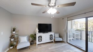 Living area with flat panel tv