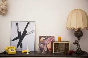Vintage decor throughout