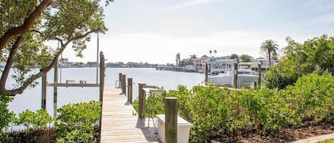 This is the beautiful intracoastal, directly in the backyard.  The view is always a guest favorite!  Sip coffee and watch dolphins, fish, you can even bring your boat and dock it here as well.