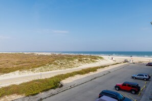 Beach views from private living area balcony