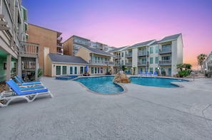 Savor your vacation time poolside as you kick back in one of the comfortable loungers—perfect for soaking up the sun or diving into a good book.
