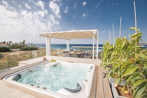 Roof Terrace with Hot Tub overlooking the views