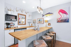 Spacious kitchenette with breakfast bar seating