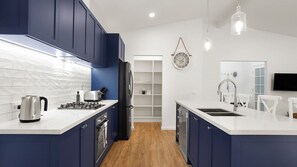 Blue Beachside Open Plan Kitchen