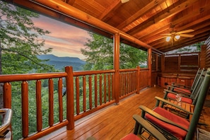 The rear deck: "Very clean, quiet, beautiful place with great views." (review