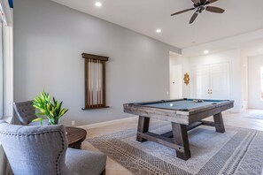 Where style meets play—this stunning billiard table is ready for endless games and good times in a bright, inviting space!