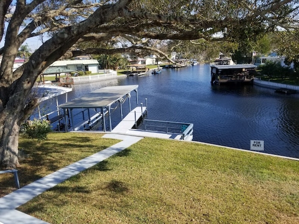 Beautiful view and you can tie up your boat or fish from the dock.