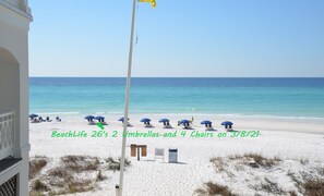 View from top of the private beach access stairs