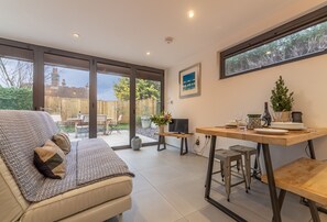 Ground floor: Living area with plenty of light from the bi-fold doors
