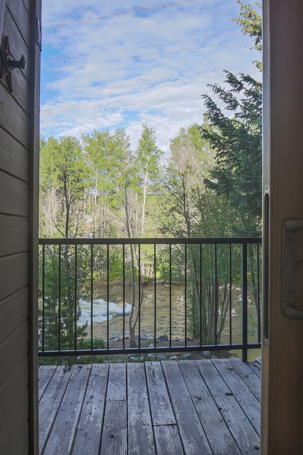 View of Tenmile Creek from primary bedroom sliding door.