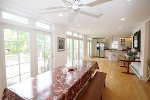 Open and bright dining area with water views