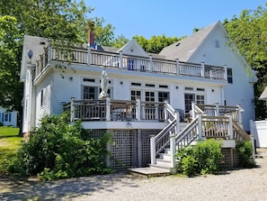 Main and upper decks at back of house