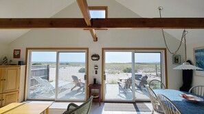 Open and bright main living area with bay views