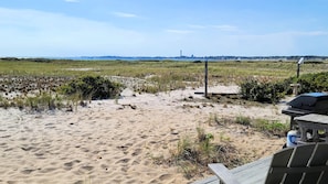 Looking out at the bay and Ptown from the deck