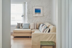 The living room at Chance Cottage, Cornwall