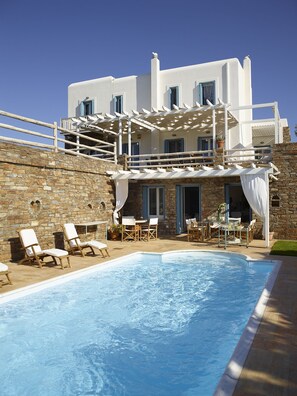 Relaxing by the pool.