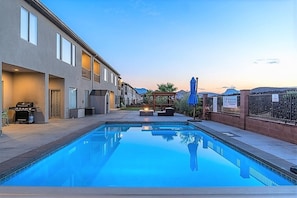 Sunrise over our amazing pool.