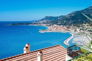 Amazing sea views from the house. Menton and Monaco