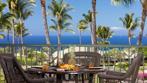 Enjoy Breakfast on the covered lanai with outstanding view of the ocean