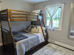 Second bedroom with bunk bed.
