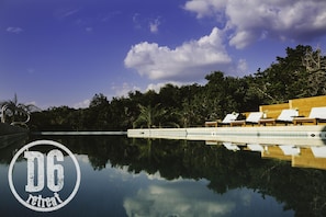 12,000 gallon infinity pool (heated in cooler months).