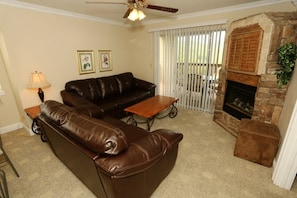 Living area includes a TV set with Cable services