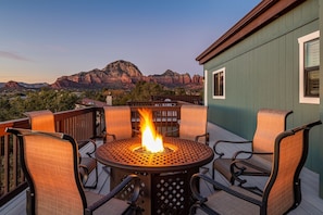 Fire-pit with plenty of seating