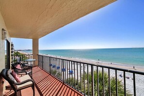 A spacious deck to enjoy morning coffee, a meal, or the beautiful sunset.