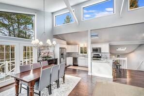 Upstairs living area and kitchen (see alt picture with newer dining table)