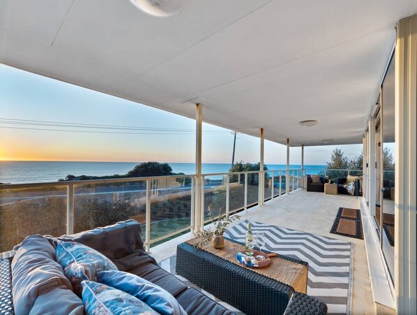 Spacious balcony area