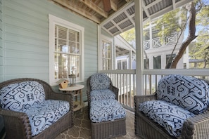 TWO PORCHES ON GUEST COTTAGE, PORCH OFF BEDROOM
