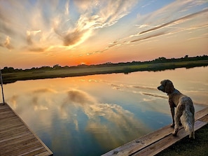 Pet friendly! Gorgeous sunsets. Waterfront back yard. 