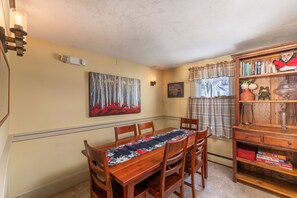 When not used for dining, the table is  great for doing puzzles or card games