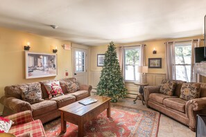 Gather friends and family in the cozy living room