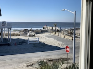 Front deck view and beach access. 60 steps to the beach!
