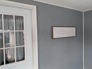 Entrance with keyless entry. 