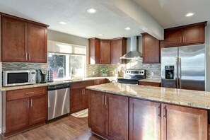 Big Kitchen with Stainless steel appliances