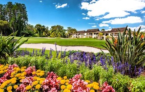 Step onto the 18th hole of Saddlebrook Resort Course, 150 yards from our villa.