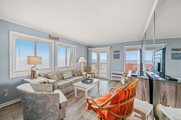 Fabulous views galore from this 3rd floor end condo.