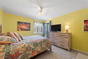 Wake up to the sunrise in the bright primary bedroom.