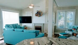 View of the seating area from the kitchen.