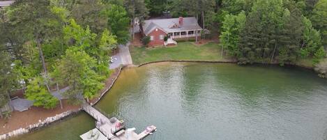A birds eye view of Deerpoint. Private & peaceful w/ 450 ft of water frontage.