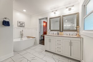Grand Primary Bedroom En Suite with Beautiful Soaker Tub and Stunning Shower