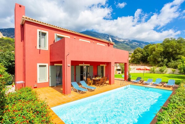Beautiful villa with private pool, terrace, and garden with sea views