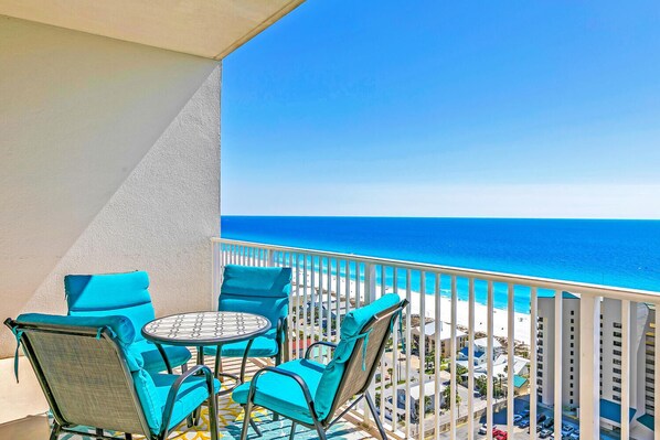 Soak up the sun on the balcony