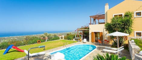 Beautiful villa with private pool, terrace, and garden with panoramic sea views