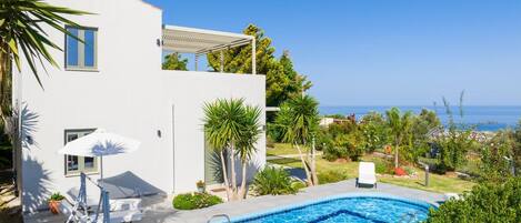 Beautiful villa with private pool, terrace, and garden with sea views