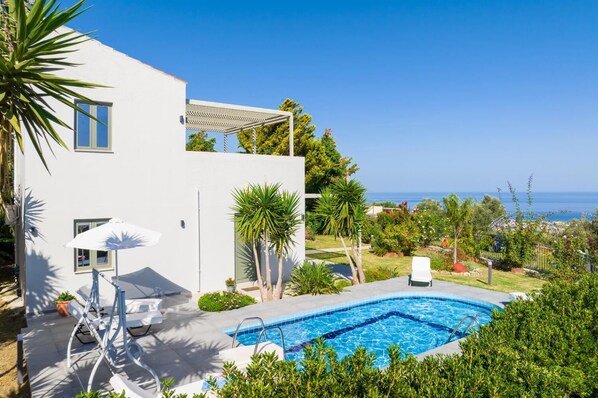 Beautiful villa with private pool, terrace, and garden with sea views