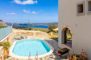 Private pool and terrace with sea views